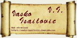 Vasko Isailović vizit kartica